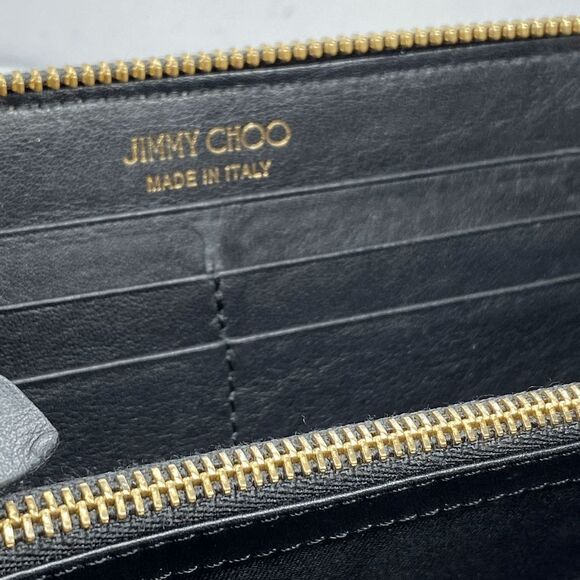 Authentic Jimmy Choo Snake Print Leather Long Zip Around Wallet / Clutch - Picture 8 of 11
